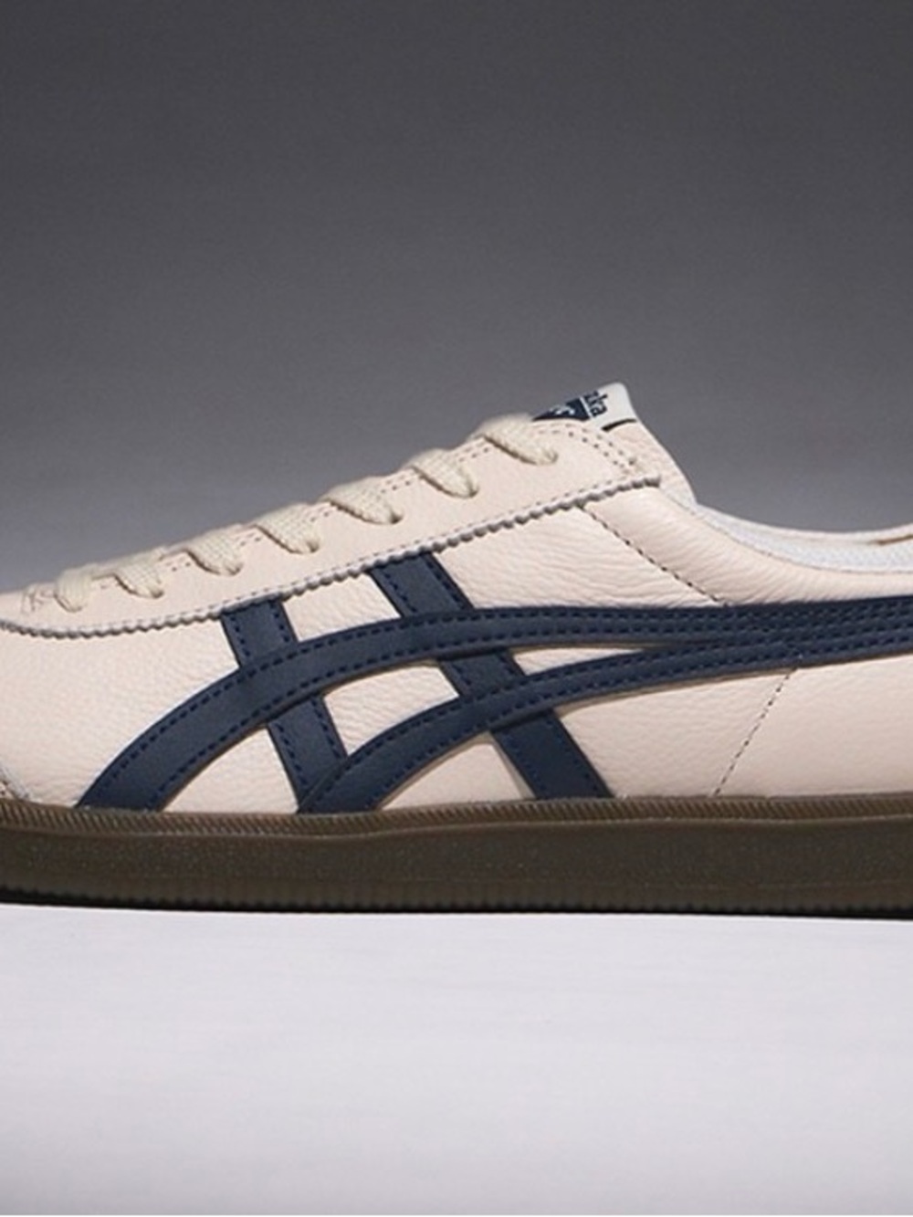 Onitsuka Tiger by Asics Low-Profile Sneaker in Cream with Navy Stripes